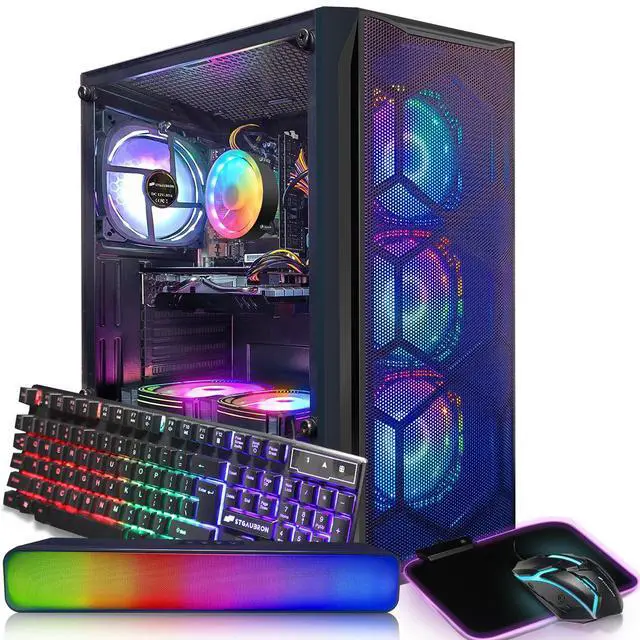 Main image of STGAubron Gaming Desktop PC Computer,Intel Core I7 up to 3.9 GHz,Radeon RX 580 8G GDDR5,16G RAM,512G SSD,900MBP WiFi6&Bluetooth 5.3,RGB Fanx6,RGB gaming Mouse&Keyboard&Mouse Pad,RGB BT SoundBar,W10H64