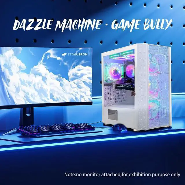 Alt view image 4 of 5 - STGAubron Gaming PC Computer Desktop, AMD Ryzen 5 5500 up to 4.2GHz, GeForce RTX 2060 Super 8G,16GB DDR4 RAM, 1TB SSD, WiFi 6 5G Supported & BT 5.2, RGB Fan x6, Windows 11 Home