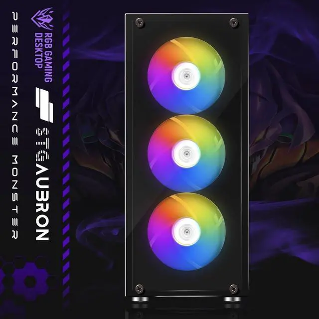 Alt view image 6 of 6 - STGAubron Gaming PC Computer Desktop, Intel Core i7 up to 3.9G, GeForce GTX 1660 Super 6G, 32G RAM, 1T SSD, WiFi, BT 5.0, RGB Fan x6, RGB BT Sound Bar & Gaming Mic, Windows 10 Home