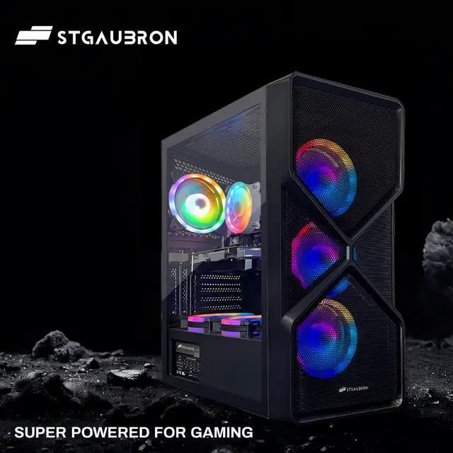 Alt view image 3 of 5 - STGAubron Gaming PC Computer Desktop, GeForce RTX 2060 Super 8G Graphics, Intel Core I7 8th Gen up to 4.1GHz, 16G DDR4 RAM, 1TB SSD, WiFi 6 & BT 5.2, RGB Fan x6, Windows 11 Home