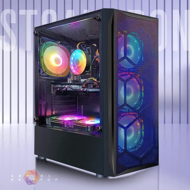 Alt view image 5 of 5 - STGAubron Gaming PC Computer Desktop, Intel Core i7 8th Gen up to 4.1G, Radeon RX 580 8G, 16G DDR4, 512G SSD, WiFi 6, BT 5.2, RGB Fan x6, Windows 11 Home