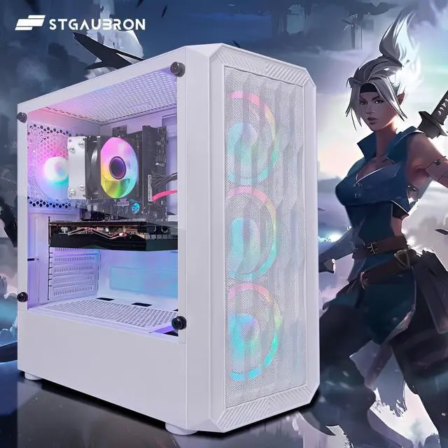 Alt view image 3 of 5 - STGAubron Gaming PC Computer Desktop, AMD Ryzen 5 2600 up to 3.9Ghz, GeForce RTX 3050 6G Graphics, 16GB DDR4 RAM, 1TB SSD, WIN11H