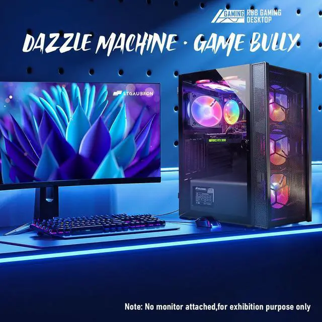 Alt view image 5 of 5 - STGAubron Gaming PC Computer Desktop, GeForce RTX 3060 12G Graphics, Intel Core i7 up to 3.9Ghz, 32GB RAM, 1TB SSD, WIN11H