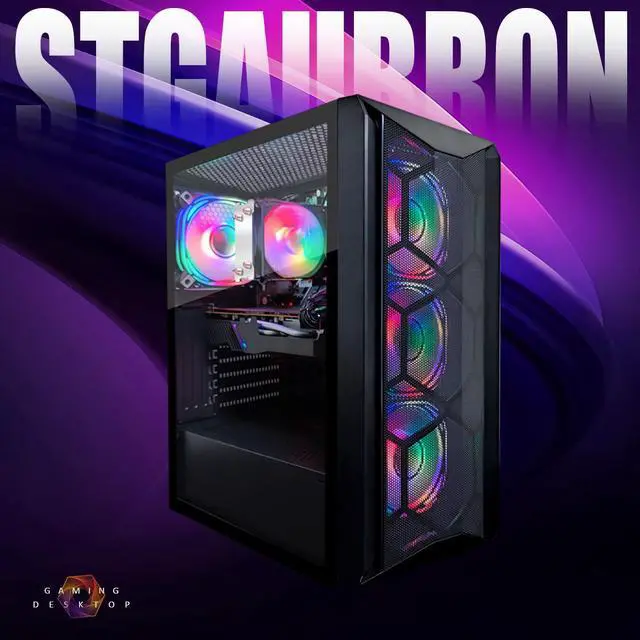 Alt view image 5 of 5 - STGAubron Gaming PC Computer Desktop, AMD Ryzen 5 5500G up to 4.2Ghz, GeForce RTX 3060 12G Graphics, 16G DDR4 RAM, 1T SSD, WIN11H