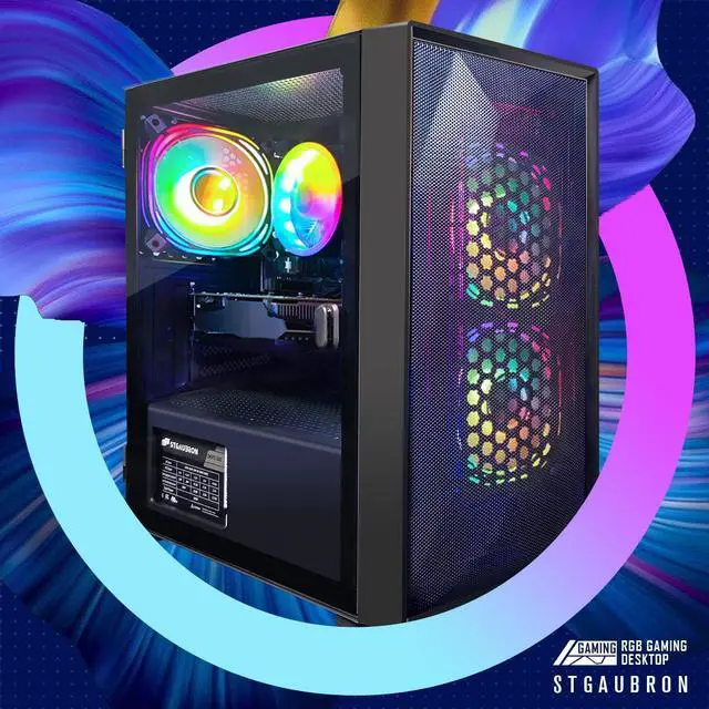 Alt view image 4 of 5 - STGAubron Gaming PC Computer Desktop, Intel Core i5-9400F up to 4.1Ghz, GeForce GTX 750 Ti 4G Graphics, 16G DDR4 RAM, 512G SSD, WIN11H