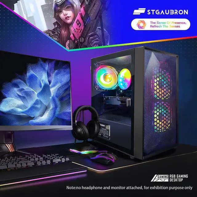 Alt view image 5 of 5 - STGAubron Gaming PC Computer Desktop, Intel Core i5-9400F up to 4.1Ghz, GeForce GTX 750 Ti 4G Graphics, 16G DDR4 RAM, 512G SSD, WIN11H