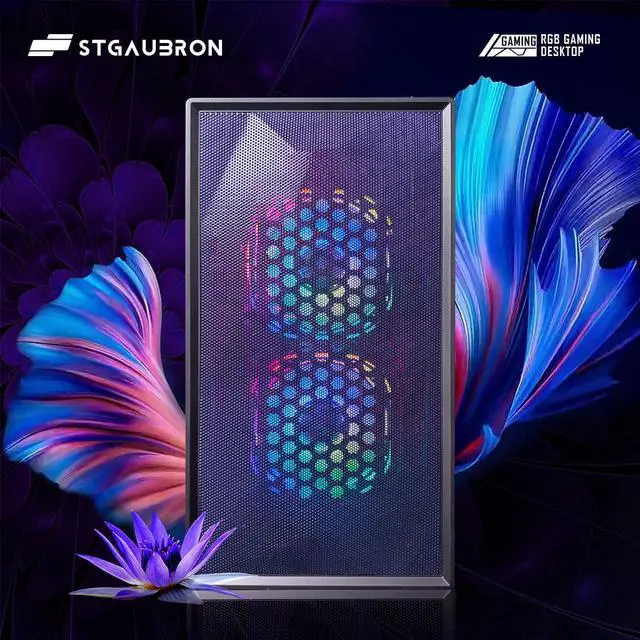 Alt view image 3 of 5 - STGAubron Gaming PC Computer Desktop, Intel Core i5-9400F up to 4.1Ghz, GeForce GTX 750 Ti 4G Graphics, 16G DDR4 RAM, 512G SSD, WIN11H