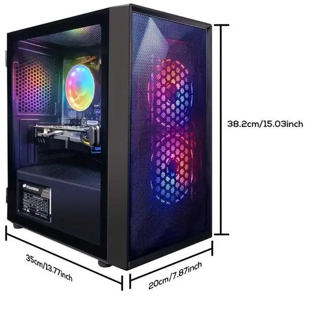 Alt view image 6 of 6 - STGAubron Prebuilt Gaming PC Desktop, Radeon RX 550 4G GDDR5 Graphics, Intel Core i5 up to 3.7GHz, 16G RAM, 512G SSD, WiFi 6, BT 5.2, RGB Fan x2, Windows 11 Home