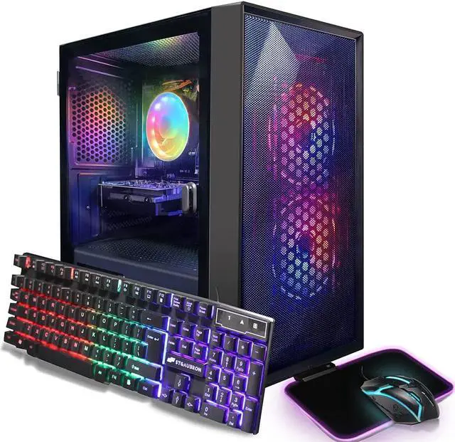 Main image of STGAubron Prebuilt Gaming PC Desktop, Radeon RX 550 4G GDDR5 Graphics, Intel Core i5 up to 3.7GHz, 16G RAM, 512G SSD, WiFi 6, BT 5.2, RGB Fan x2, Windows 11 Home