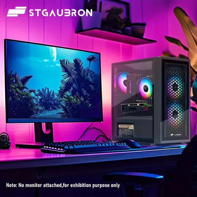 Alt view image 5 of 7 - STGAubron Gaming PC Computer Desktop, Intel i7 Xeon E5, Radeon RX 550 4G Graphics, 16GB DDR4 RAM, 512GB SSD, WiFi, BT 5.0, RGB Fan x3, Windows 11 Home, Gaming Computer Tower for Gamer,Streaming