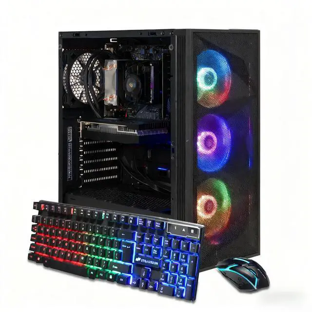 Main image of STGAubron Gaming PC Desktop Computer, AMD Ryzen 7 5700X up to 4.6Ghz, GeForce RTX 3050 6G Graphics, 16GB DDR4 RAM, 1TB SSD, WiFi 6 & BT 5.2, RGB Fan x4, Windows 11 Home