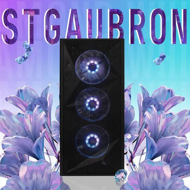 Alt view image 4 of 5 - STGAubron Gaming PC Desktop Computer, AMD Ryzen 7 5700X up to 4.6Ghz, GeForce RTX 3050 6G Graphics, 16GB DDR4 RAM, 1TB SSD, WiFi 6 & BT 5.2, RGB Fan x4, Windows 11 Home
