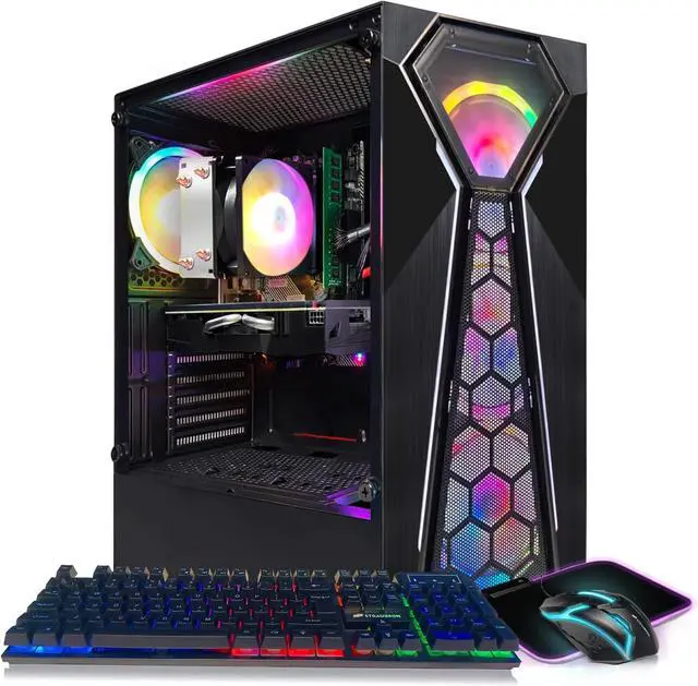 Main image of STGAubron Gaming Desktop PC, Radeon RX 580 8G GDDR5, AMD Athlon 3000G 3.5G,16G RAM, 512G SSD, 600M WiFi, BT 5.0, RGB Fan x 4, RGB Keyboard & Mouse & Mouse Pad, W11H64
