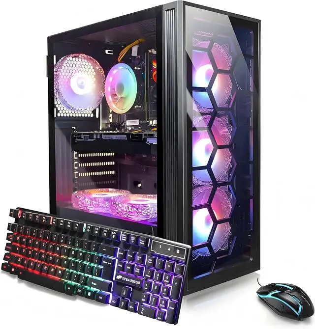 Main image of STGAubron Gaming PC Desktop Computer, Intel Core i7 up to 3.9GHz, GeForce GTX 1660 Ti 6G Graphics, 32GB RAM, 1TB SSD, WiFi, BT 5.0, RGB Fan x6, Windows 11 Home
