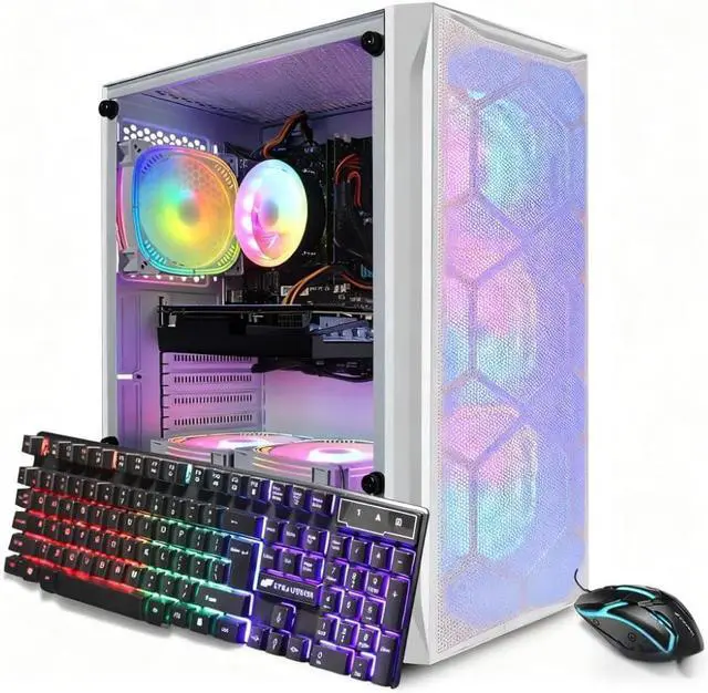 Main image of STGAubron Gaming Diamond Desktop, Intel Core i7 3.4 GHz up to 3.9 GHz, 16G RAM, 512G SSD, WiFi 6, BT 5.0, GTX 1660 Ti 6G GDDR6 Graphics, RGB Fan x 6, RGB Keyboard & Mouse, Windows 11 Home