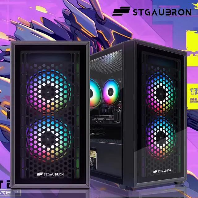 Alt view image 6 of 7 - STGAubron Gaming PC Computer Desktop, AMD Radeon RX 560 4G Graphics, Intel Core i5 up to 3.6Ghz, 16G RAM, 512G SSD, 600M WiFi, BT 5.0, RGB Fan x 3, Windows 11 Home