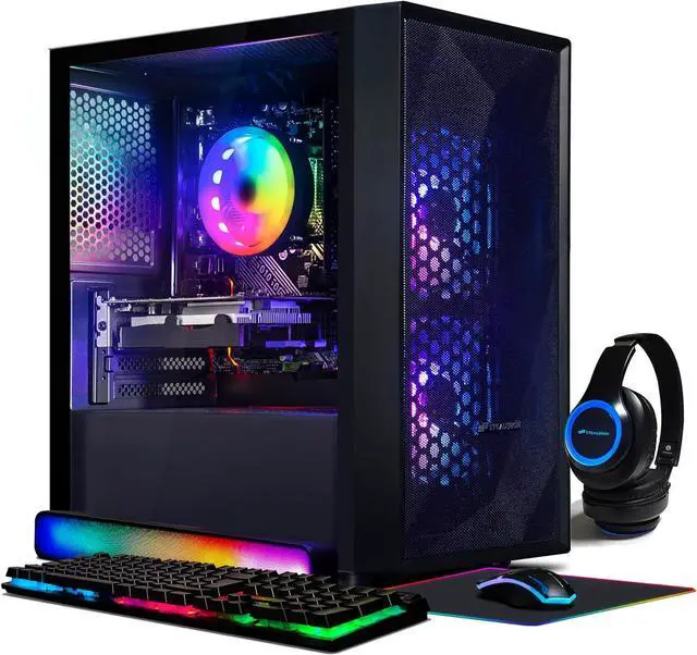 Main image of STGAubron Gaming PC, GeForce GTX 1660 Super 6G GDDR6 Graphics, Intel Core i3-10100F up to 4.3Ghz, 16G DDR4 RAM, 1T SSD, USB WiFi 6, BT 5.0, RGB Fan x3, RGB BT Sound Bar, RGB BT Gaming Mic, Windows 11