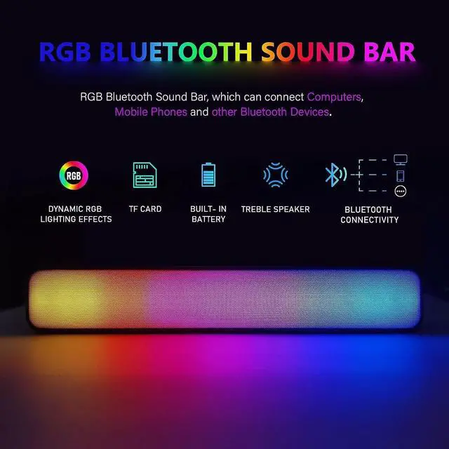 Alt view image 5 of 7 - STGAubron Gaming PC, GeForce GTX 1660 Super 6G GDDR6 Graphics, Intel Core i3-10100F up to 4.3Ghz, 16G DDR4 RAM, 1T SSD, USB WiFi 6, BT 5.0, RGB Fan x3, RGB BT Sound Bar, RGB BT Gaming Mic, Windows 11