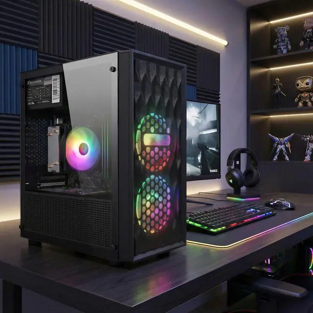 Alt view image 5 of 6 - STGAubron Gaming PC Computer Desktop, AMD Ryzen 5 5500 up to 4.2GHz, GeForce RTX 3050 6G, 16GB DDR4 RAM, 512GB SSD, WiFi 6 5G Supported & BT 5.2, RGB Fan x2, Windows 11 Home