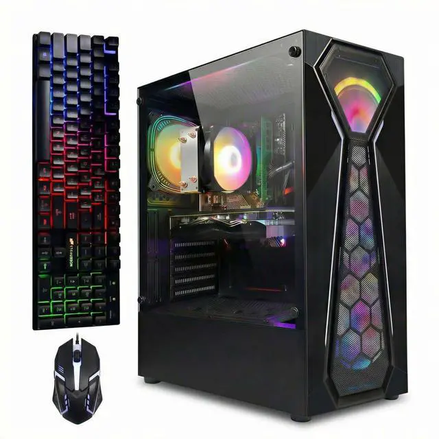 Main image of STGAubron Gaming PC Computer Desktop, AMD Ryzen 5 5500 up to 4.2G, GeForce RTX 2060 Super 8G, 16G DDR4, 1T SSD, WiFi 6, BT 5.2, RGB Fan x4, Windows 11 Home