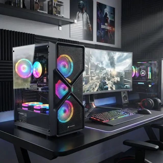 Alt view image 5 of 5 - STGAubron Gaming PC Computer Desktop, GeForce RTX 2060 Super 8G Graphics, Intel Core I7 8th Gen up to 4.1GHz, 16G DDR4 RAM, 1TB SSD, WiFi 6 & BT 5.2, RGB Fan x6, Windows 11 Home