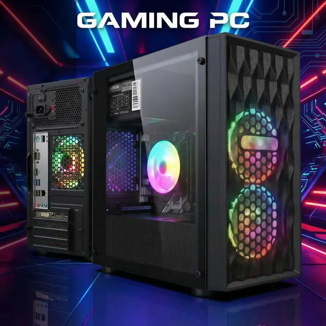 Alt view image 3 of 5 - STGAubron Gaming PC Computer Desktop, Intel Core i7 8th Gen up to 4.1GHz, Radeon RX 590 8G Graohics, 16G DDR4 RAM, 512G SSD, WIN11H