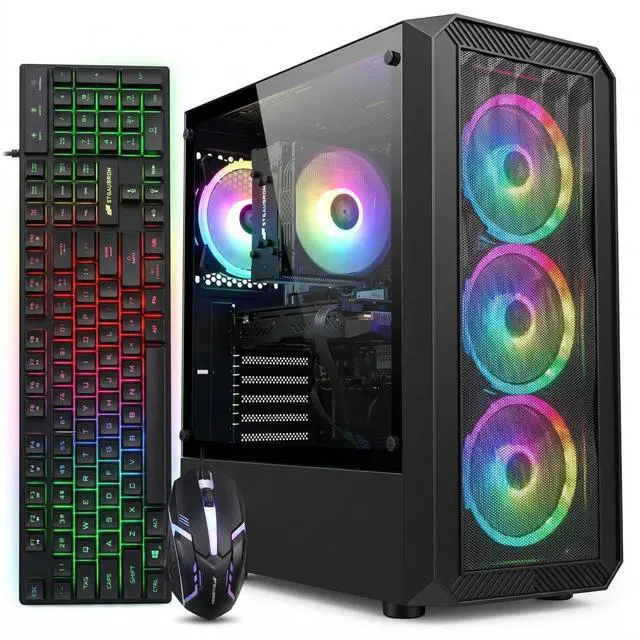 Main image of STGAubron Gaming PC Computer, Intel Core i5-13400F up to 5.0GHz, GeForce RTX 3050 6G, 16G DDR4, 512G SSD, WiFi 6, BT 5.2, RGB Fan x4, Windows 11 Home