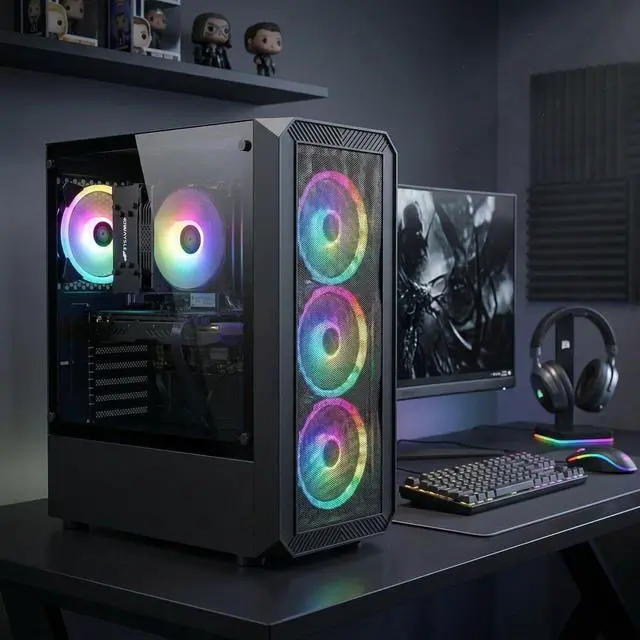 Alt view image 5 of 5 - STGAubron Gaming PC Computer, Intel Core i5-13400F up to 5.0GHz, GeForce RTX 3050 6G, 16G DDR4, 512G SSD, WiFi 6, BT 5.2, RGB Fan x4, Windows 11 Home