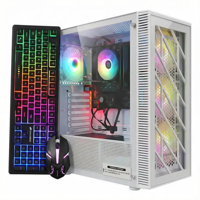 Main image of STGAubron RGB PC Computer Desktop, AMD Ryzen 7 5700G up to 4.6G, 16GB DDR4, 1TB SSD, WiFi 6 & BT 5.2, RGB Fan x4, RGB Keyboard & Mouse, Windows 11 Home