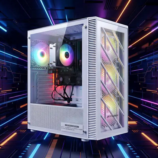 Alt view image 5 of 6 - STGAubron RGB PC Computer Desktop, AMD Ryzen 7 5700G up to 4.6G, 16GB DDR4, 1TB SSD, WiFi 6 & BT 5.2, RGB Fan x4, RGB Keyboard & Mouse, Windows 11 Home