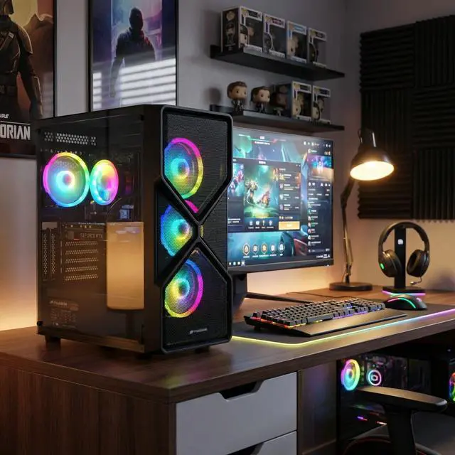 Alt view image 5 of 6 - STGAubron Gaming PC Computer Desktop, Intel Core i5-9400F up to 4.1Ghz, GeForce RTX 2060 6G Graphics, 16GB DDR4 RAM, 1TB SSD, WIN11H