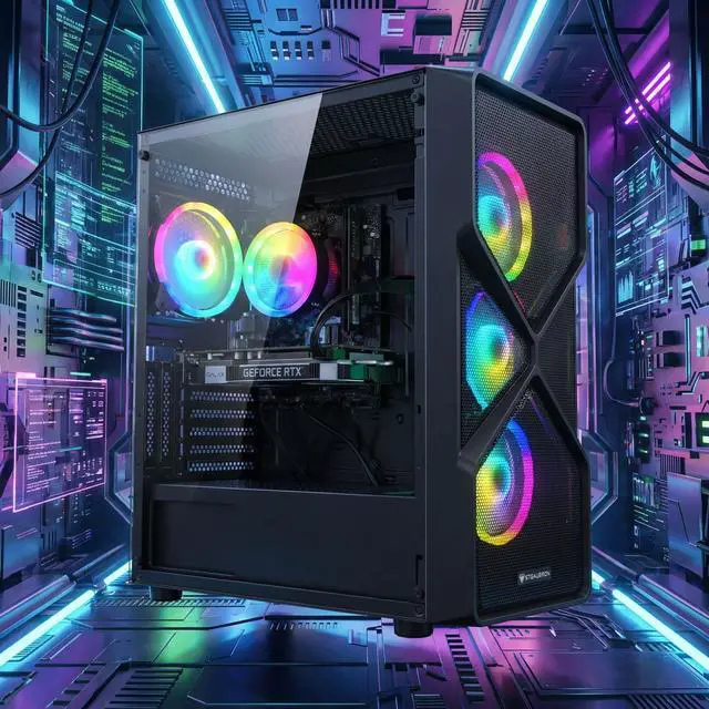 Alt view image 6 of 6 - STGAubron Gaming PC Computer Desktop, Intel Core i5-9400F up to 4.1Ghz, GeForce RTX 2060 6G Graphics, 16GB DDR4 RAM, 1TB SSD, WIN11H