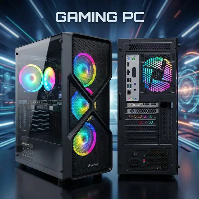 Alt view image 3 of 6 - STGAubron Gaming PC Computer Desktop, Intel Core i5-9400F up to 4.1Ghz, GeForce RTX 2060 6G Graphics, 16GB DDR4 RAM, 1TB SSD, WIN11H