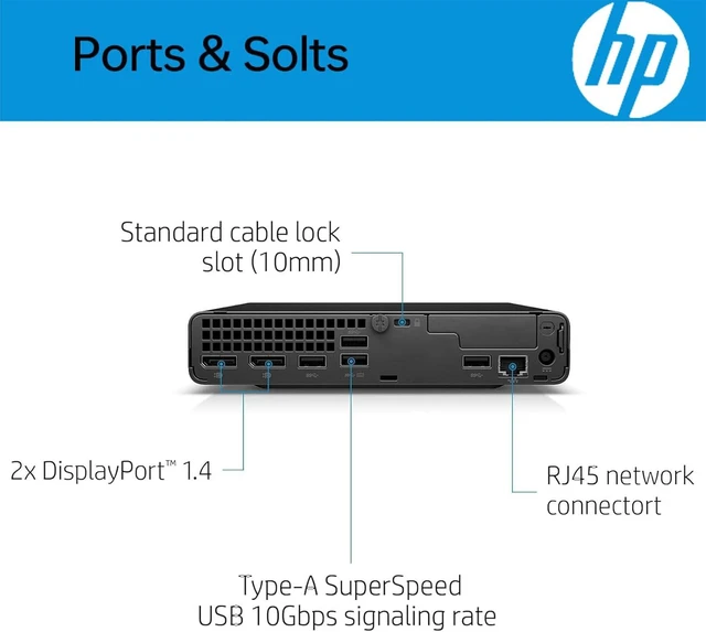 Alt view image 3 of 6 - HP EliteDesk 800G6 Mini Form Factor Desktop Computer, Core i5-10500T up to 3.8GHz, 16GB DDR4, 256GB Solid State Drive