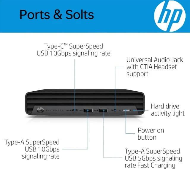 Alt view image 2 of 6 - HP EliteDesk 800G6 Mini Form Factor Desktop Computer, Core i5-10500T up to 3.8GHz, 16GB DDR4, 256GB Solid State Drive
