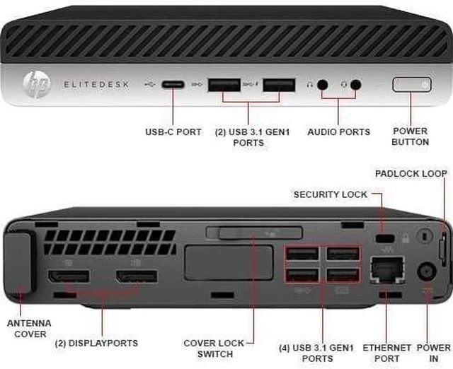 Alt view image 7 of 7 - HP EliteDesk 800G3 Mini Form Factor Desktop Computer, Core i7-6700 up to 4.0GHz, 32GB DDR4, 1TB Solid State Drive, Windows 11 Pro