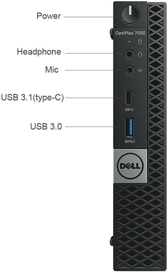 Alt view image 4 of 5 - Dell OptiPlex 7050 Mini Form Factor Desktop Computer, Core i7-6700T up to 3.6GHz, 32GB DDR4, 1TB Solid State Drive, Windows 11 Pro