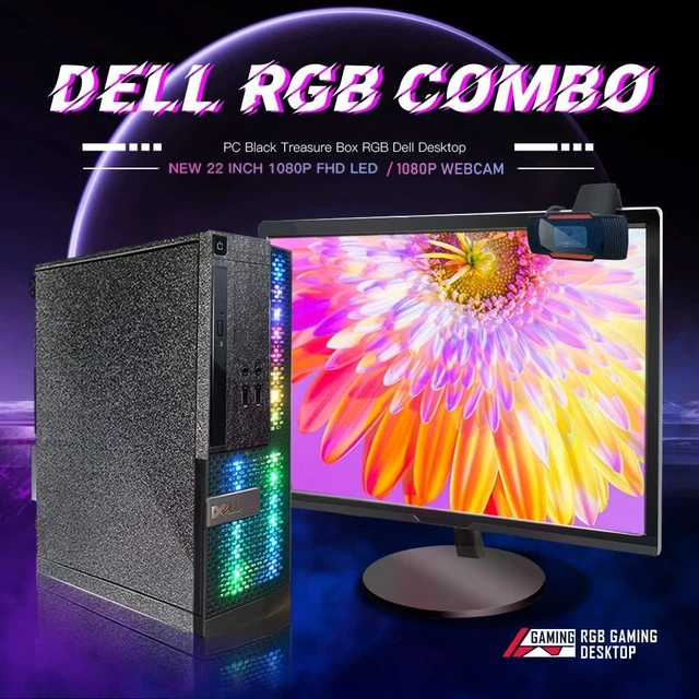 Alt view image 4 of 7 - Dell Gaming OptiPlex Desktop RGB Computer PC, Core I5 up to 3.6GHz, 16GB RAM, 512GB SSD, 22 Inch HDMI Monitor, RGB Keyboard Mouse, WiFi, Windows 11 Pro