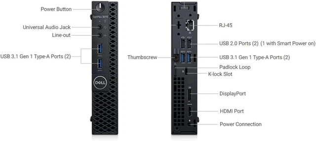 Alt view image 4 of 4 - Dell OptiPlex 3070 Mini Form Factor Desktop Computer, Core i5-9500 up to 4.4GHz, 16GB DDR4, 500GB Solid State Drive, Windows 11 Pro
