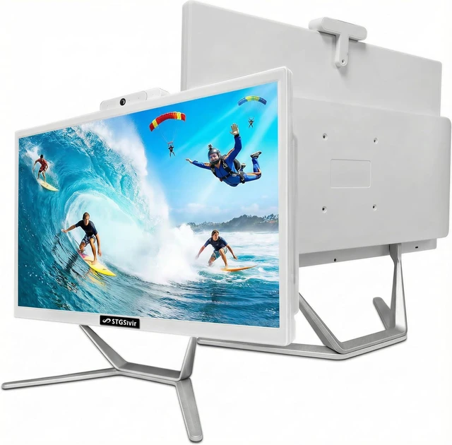 Alt view image 3 of 7 - STGSivir All in One Desktop Computer, 22" Display, Intel Quad Core i5 up to 3.6GHz, 16G RAM, 512G SSD, WiFi, Bluetooth, RGB Keyboard & Mouse & Mouse Pad, Webcam, Windows 11 Home