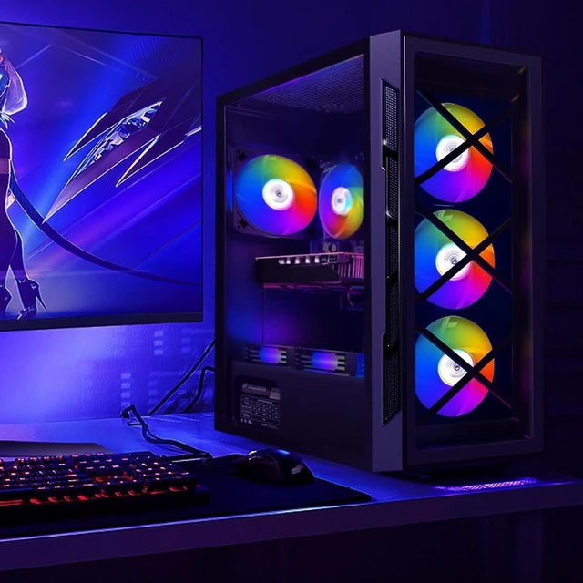 Alt view image 6 of 6 - STGAubron Gaming PC Computer Desktop, GeForce GTX 1660 Super 6G, Intel Core i7 up to 3.9G, 16G RAM, 512G SSD, WiFi, BT 5.0, RGB Fan x6, Windows 11 Home