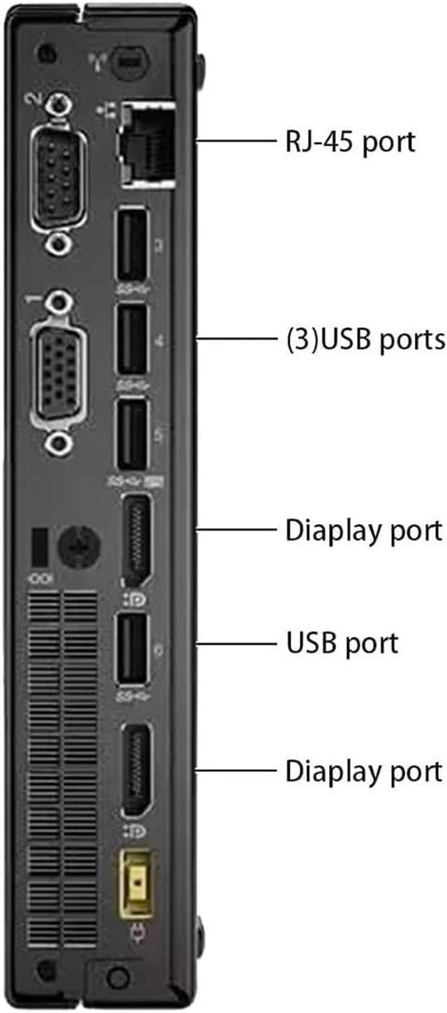 Alt view image 5 of 7 - Lenovo ThinkCentre M710Q Tiny Form Factor Desktop Computer, Core i7-6700T up to 3.6GHz, 16GB DDR4, 256GB Solid State Drive