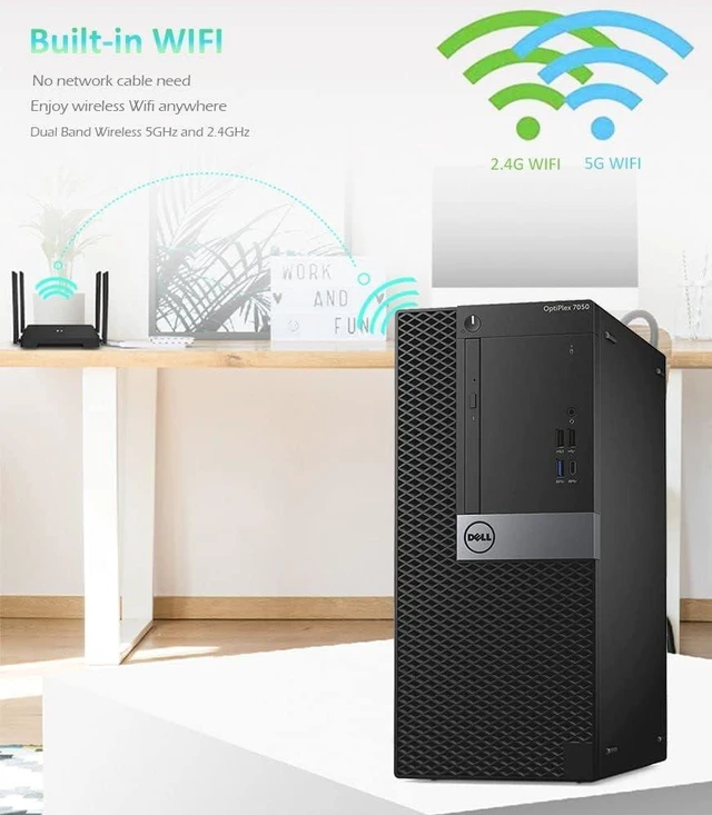Alt view image 6 of 7 - Dell OptiPlex 7050 Tower Desktop Computer, Core i7-7700 up to 4.2GHz, 32GB DDR4, 1TB Solid State Drive + 2TB Hard Drive, Windows 11 Pro