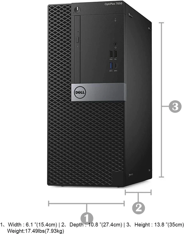 Alt view image 4 of 7 - Dell OptiPlex 7050 Tower Desktop Computer, Core i7-7700 up to 4.2GHz, 32GB DDR4, 1TB Solid State Drive + 2TB Hard Drive, Windows 11 Pro