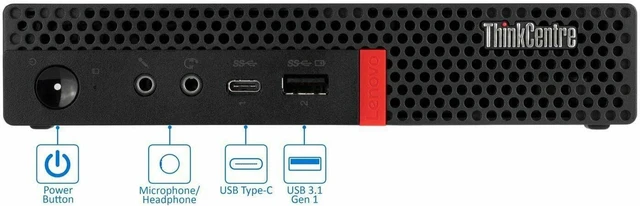 Alt view image 4 of 6 - Lenovo ThinkCentre M920Q Tiny Form Factor Desktop Computer, Core i5-8500T up to 3.5GHz, 16GB DDR4, 256GB Solid State Drive