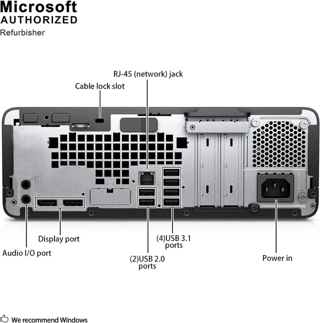 Alt view image 6 of 6 - HP ProDesk 600G3 Small Form Factor Desktop Computer, Core i5-6500 up to 3.6GHz, 16GB DDR4, 512GB Solid State Drive