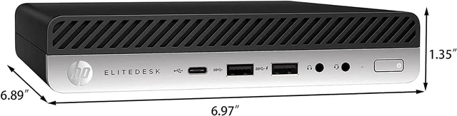 Alt view image 3 of 7 - HP EliteDesk 800G5 Mini Form Factor Desktop Computer, Core i5-9500T up to 3.7GHz, 32GB DDR4, 1TB Solid State Drive, Windows 11 Pro