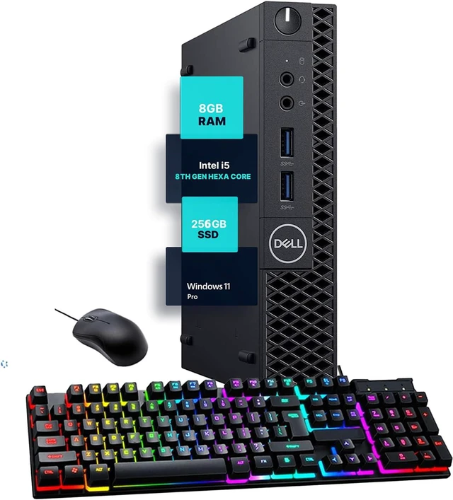 Main image of Dell OptiPlex 3070 Mini Form Factor Desktop Computer, Core i3-9100T up to 3.7GHz, 8GB DDR4, 256GB Solid State Drive