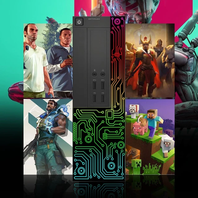 Alt view image 5 of 5 - Dell Gaming OptiPlex Desktop RGB Computer PC, Core I5 up to 3.6GHz, GeForce GT 1030 2GB GDDR5, 16GB RAM, 512GB SSD, 24 Inch HDMI Monitor, Keyboard Mouse and Headset, WiFi, Windows 11 Pro