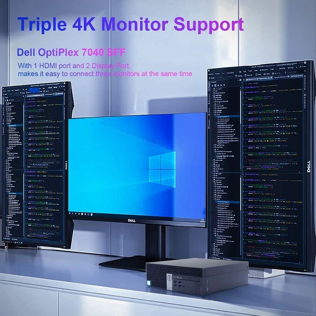 Alt view image 4 of 7 - Dell OptiPlex 7040 Small Form Factor Desktop Computer, Core i7-6700 up to 4.0GHz, 32GB DDR4, 1TB Solid State Drive, Windows 11 Pro